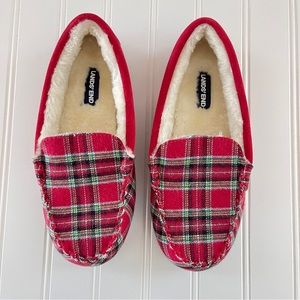 Kids Moccasin Slippers-Plaid
